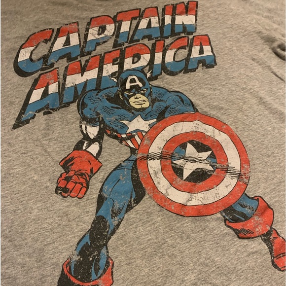 Vintage old Marvel tee shirt captain america grey XL - Picture 2 of 3